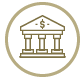 icon of bank inside a circle