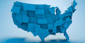 Blue US Map