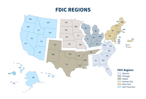 FDIC Regions Map